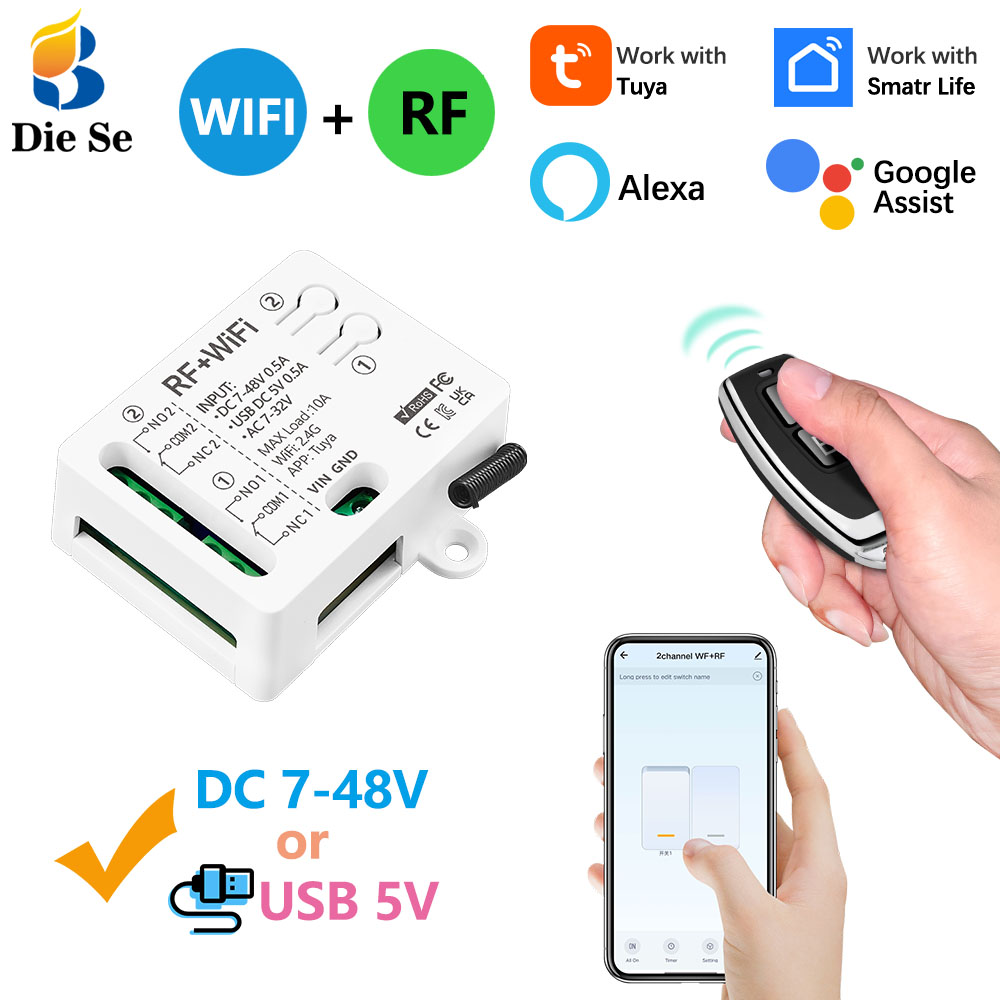 Tuya 4 Channel - Tuya WiFi RF interruptor DC 12V