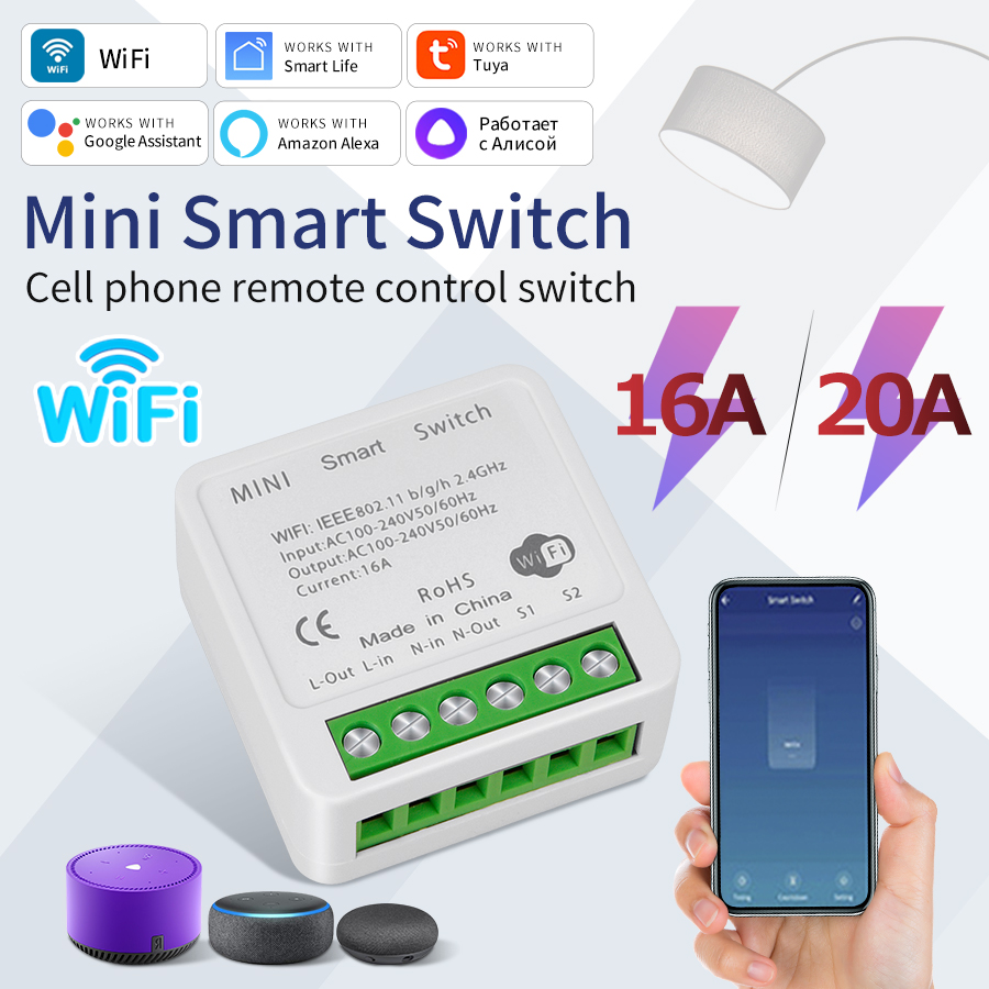 16A 20A Tuya WiFi interruptor  - Tuya 4 Channel reseña y precio