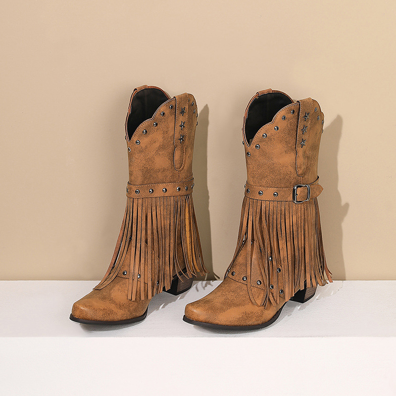 Botas de vaquero del oeste étn - Tasmota reseña y precio