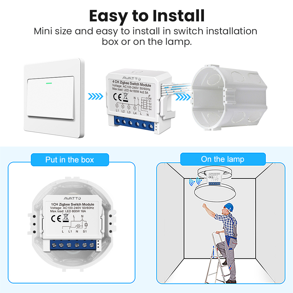 AVATTO ZigBee Tuya 1/2/3/4 Gan - Tuya 4 Channel reseña y precio